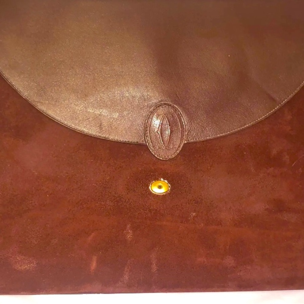 Vintage (A Little Beat Up) Cartier Large Clutch with Partial Suede Front